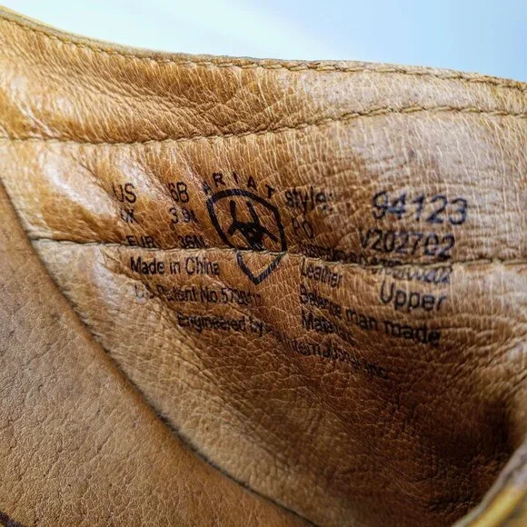 Ariat Distressed Leather Two Strap Slide On Sandals 6B - Picture 8 of 11